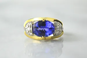Two-Tone Tanzanite and Diamond Ring