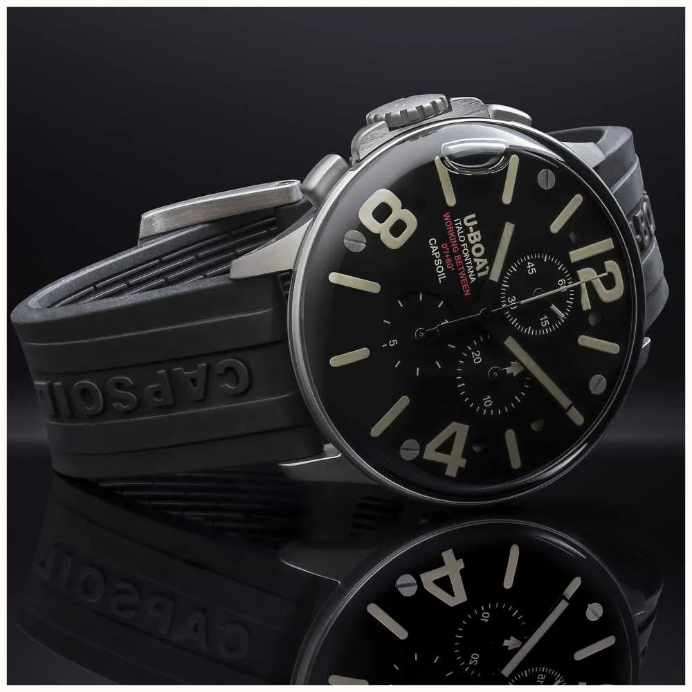 U-Boat Watch Capsoil Chronograph 45 Black Steel 8111/D