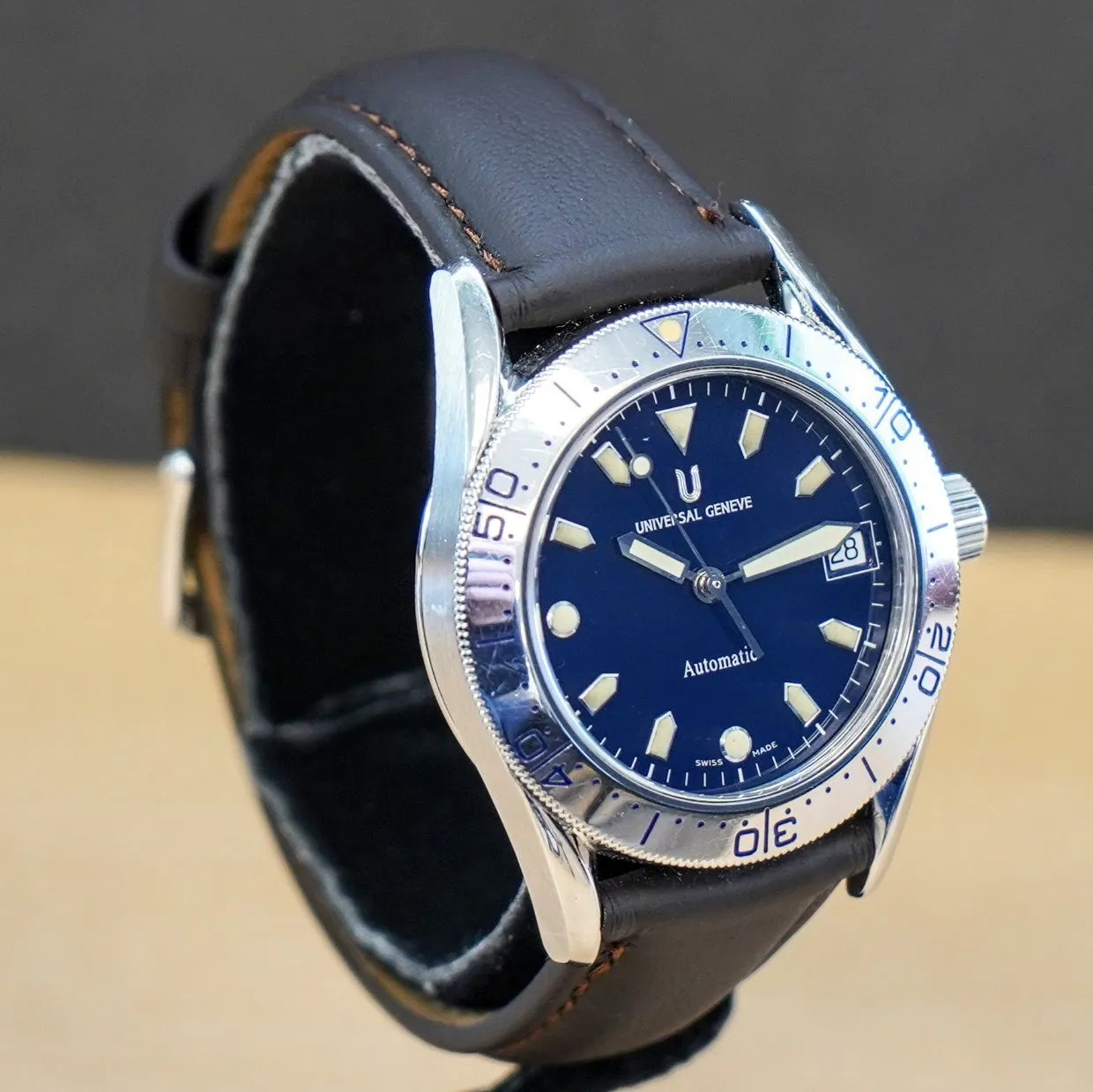 UNIVERSAL GENEVE Diver Automatic Watch 871.175 35mm Date Indicator Wristwatch