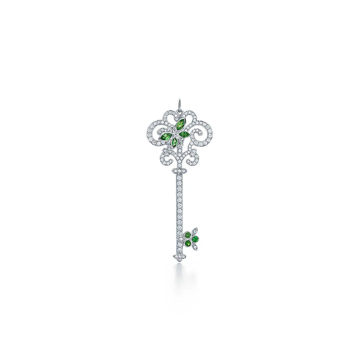 Unlock Happiness Enchant Dragonfly Key Tsavorites Pendant Necklace