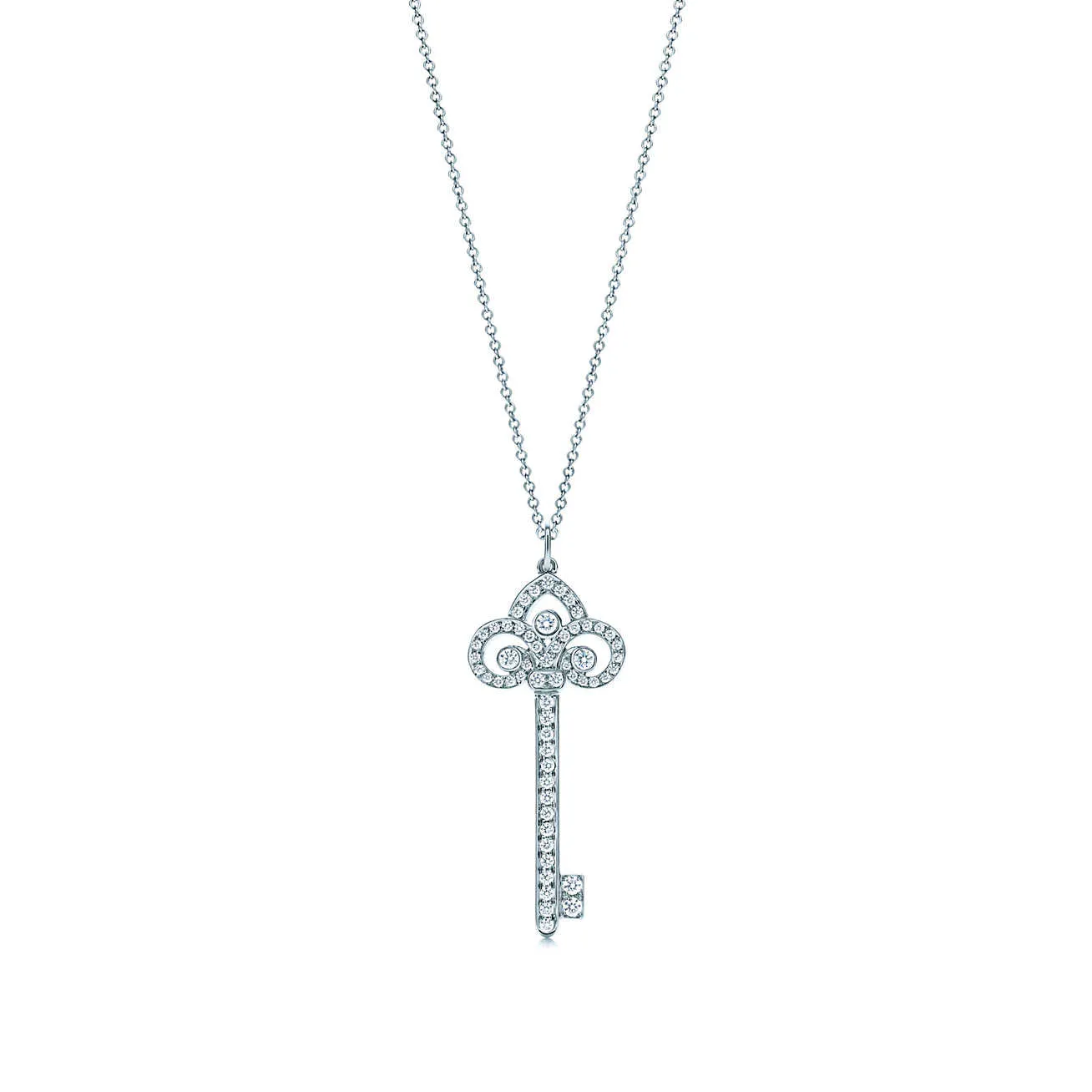 Unlock Happiness Fleur de Lis Key Pendant Necklace