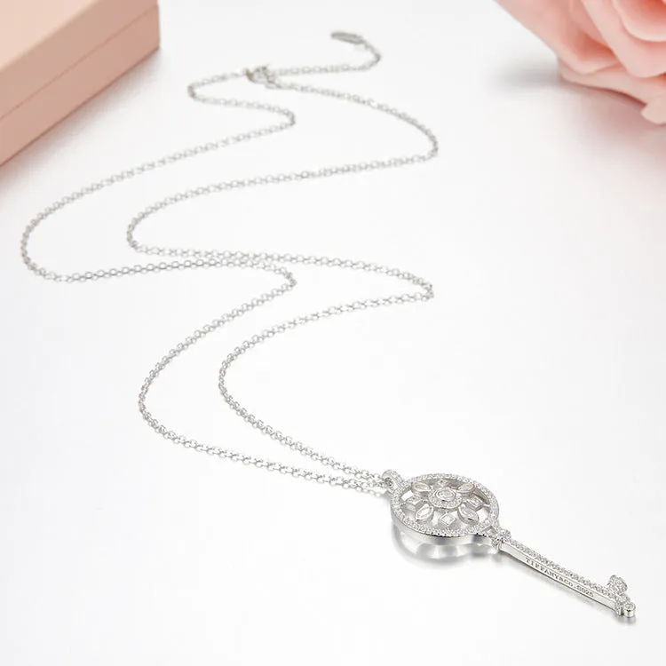 Unlock Happiness Kaleidoscope Key Pendant Necklace
