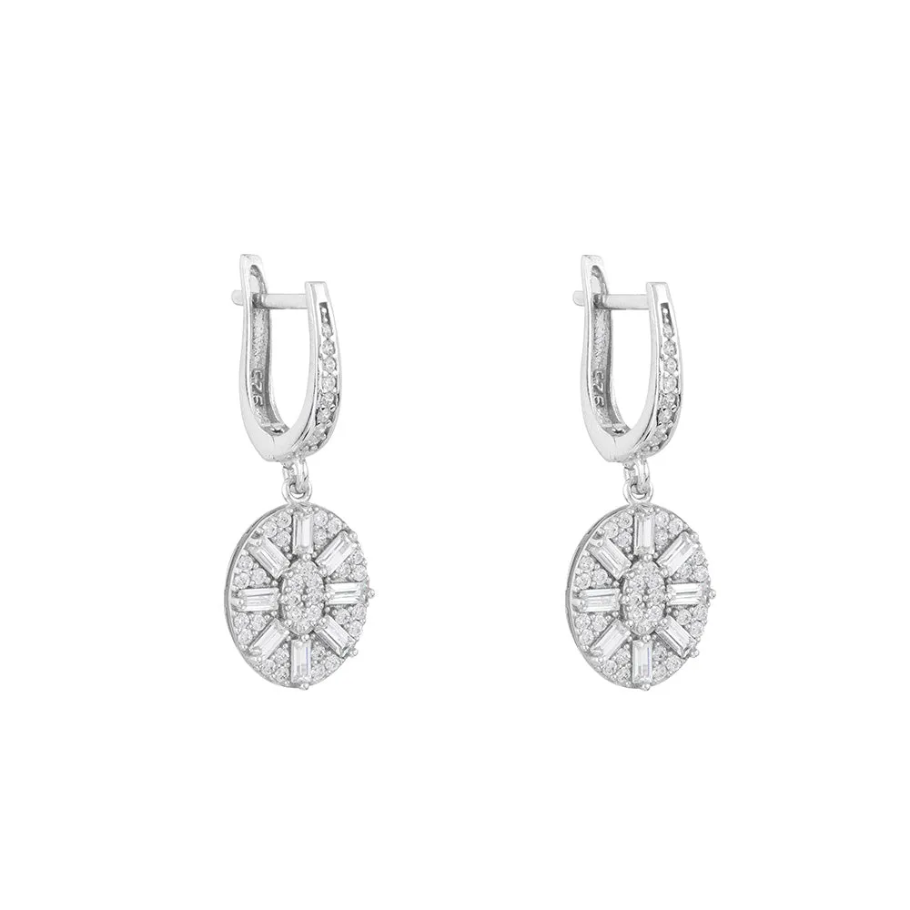 Uptown Oval Drop Earrings: Silver