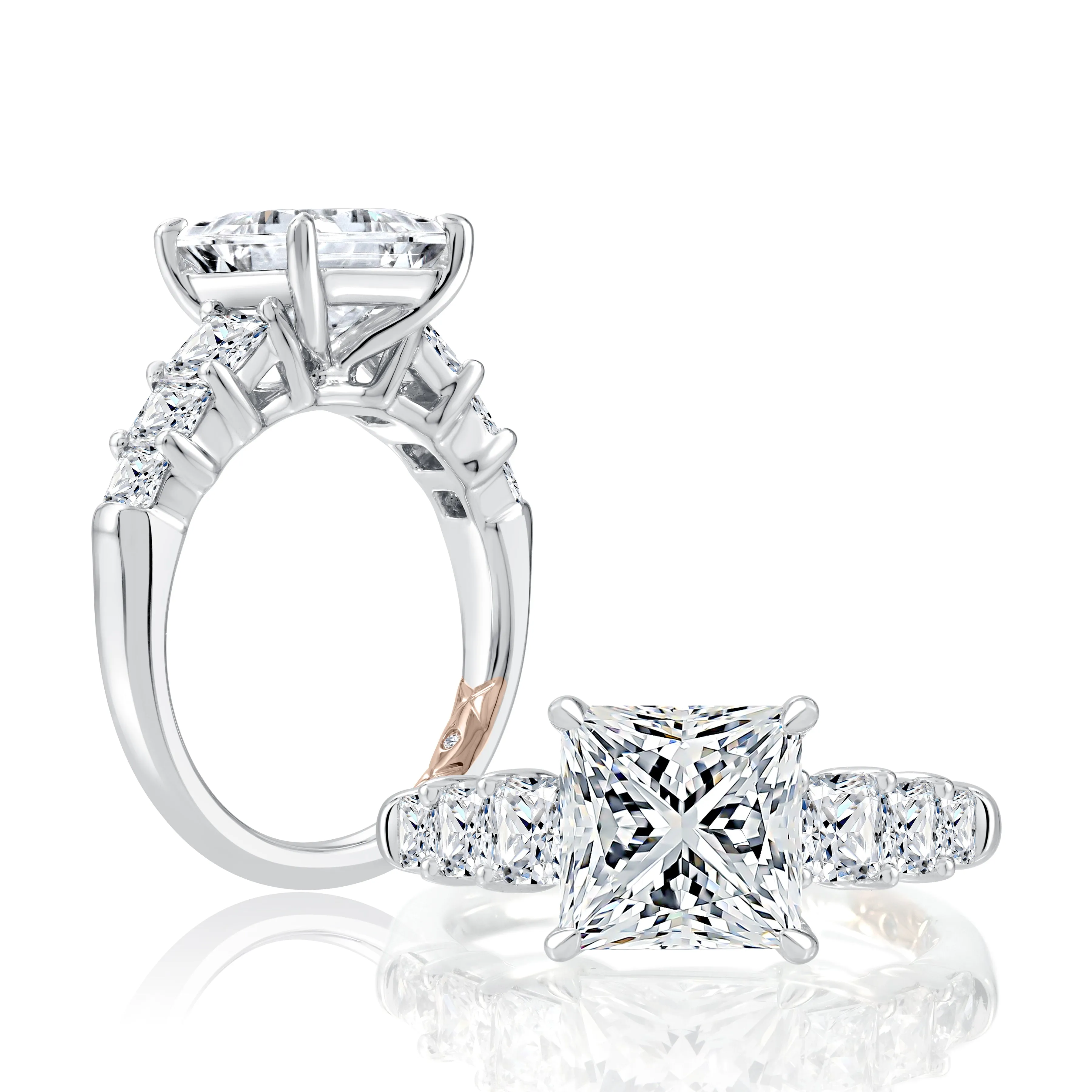 V-Tip Prong Princess Cut Diamond Engagement Ring