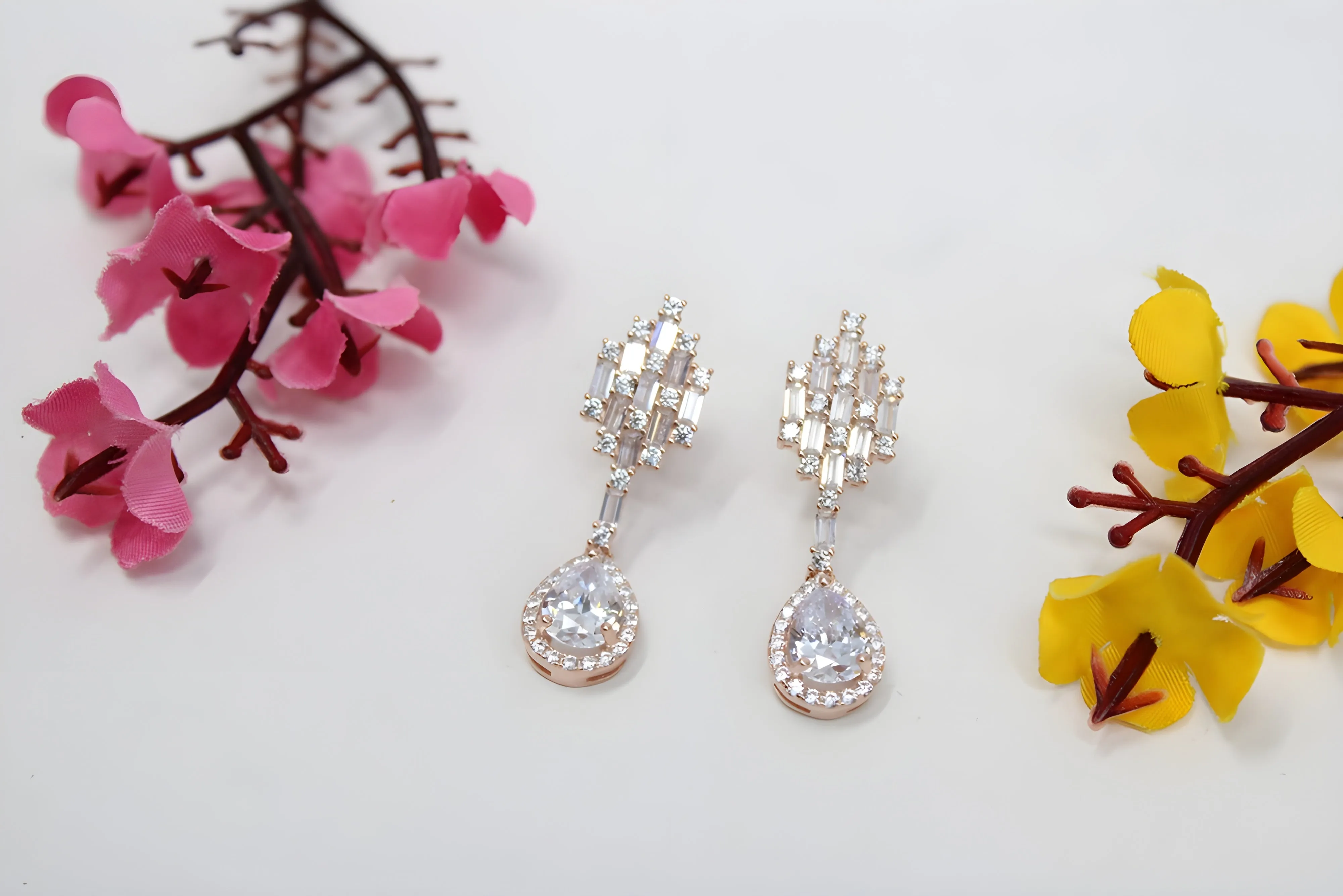VeeLux Premium Silver Sparkle Earrings