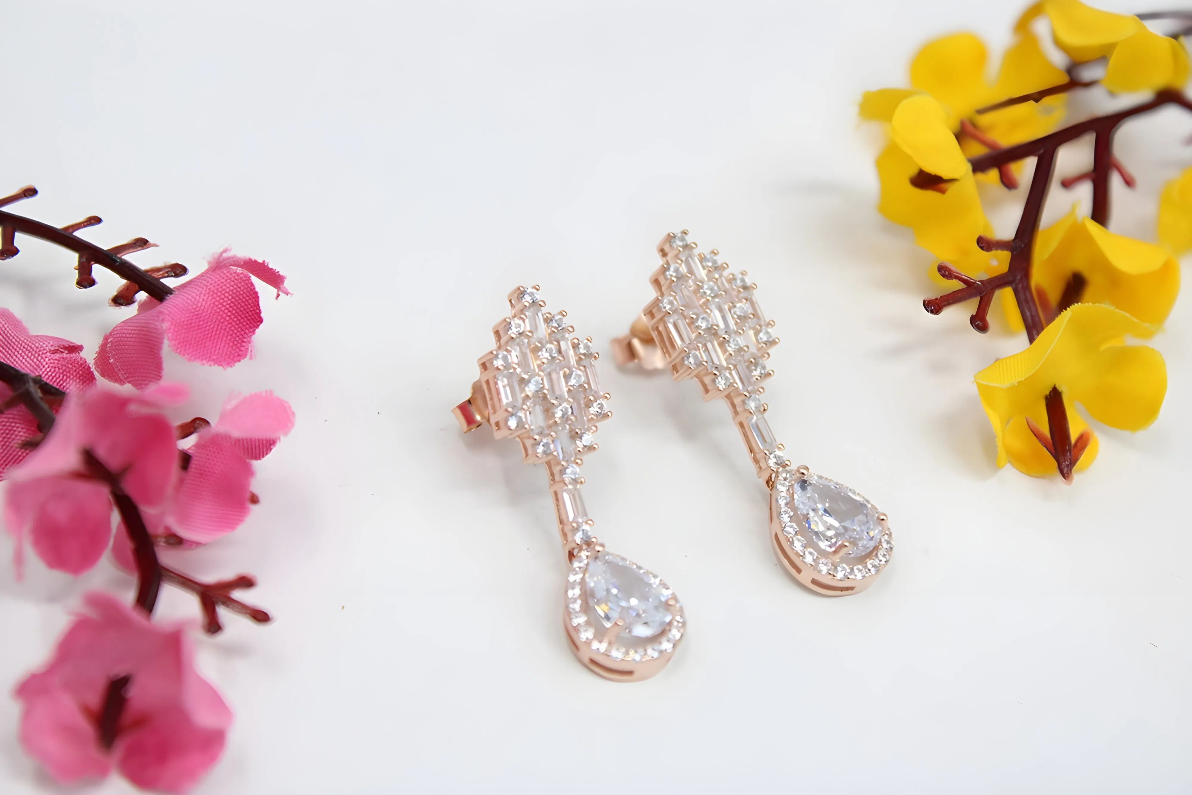 VeeLux Premium Silver Sparkle Earrings
