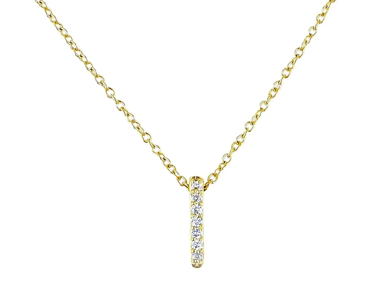 Vertical Diamond Bar Necklace