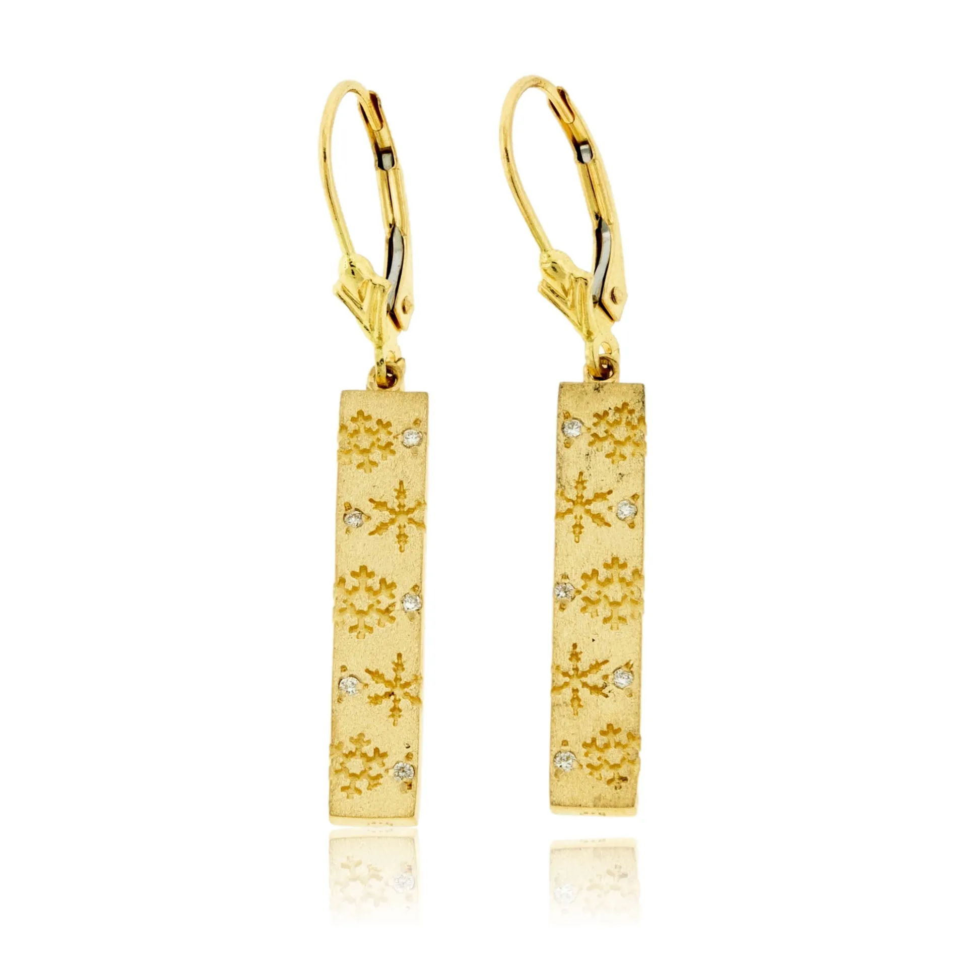 Vertical Diamond Flurry Snowflake Earrings