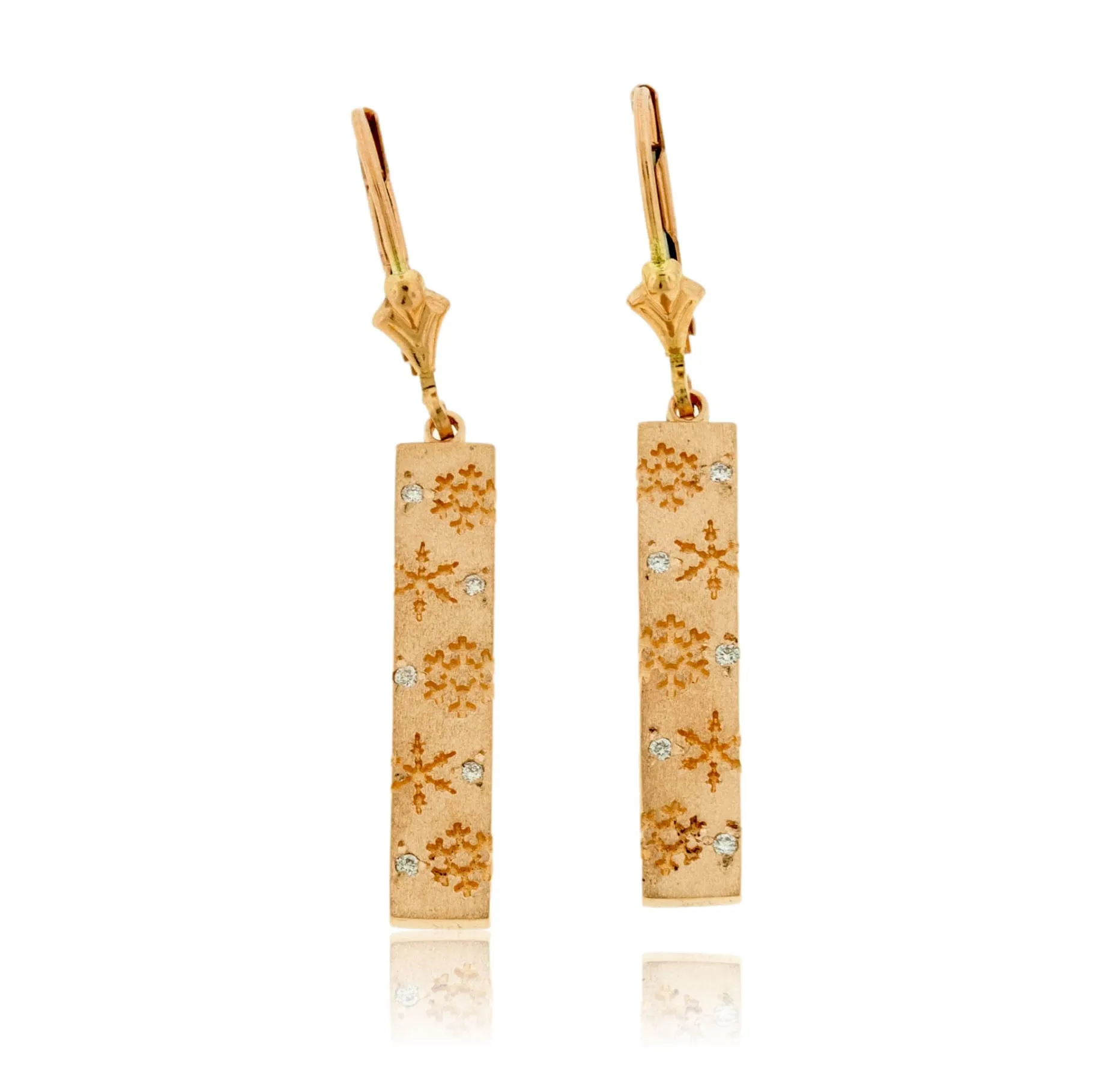 Vertical Diamond Flurry Snowflake Earrings