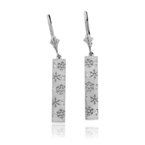 Vertical Diamond Flurry Snowflake Earrings