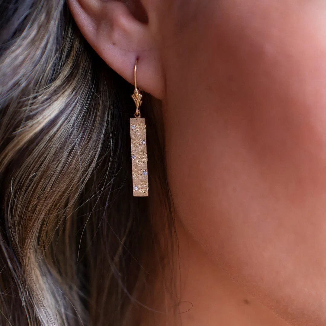 Vertical Diamond Flurry Snowflake Earrings
