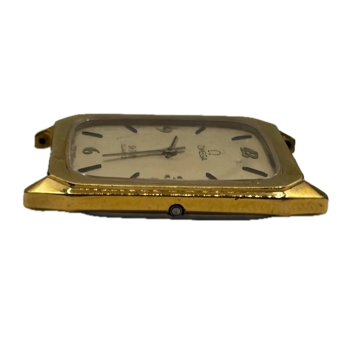 Vintage 25.5mm Omega 191.0126 De Ville Tank Men's Quartz Wristwatch Gold Plated