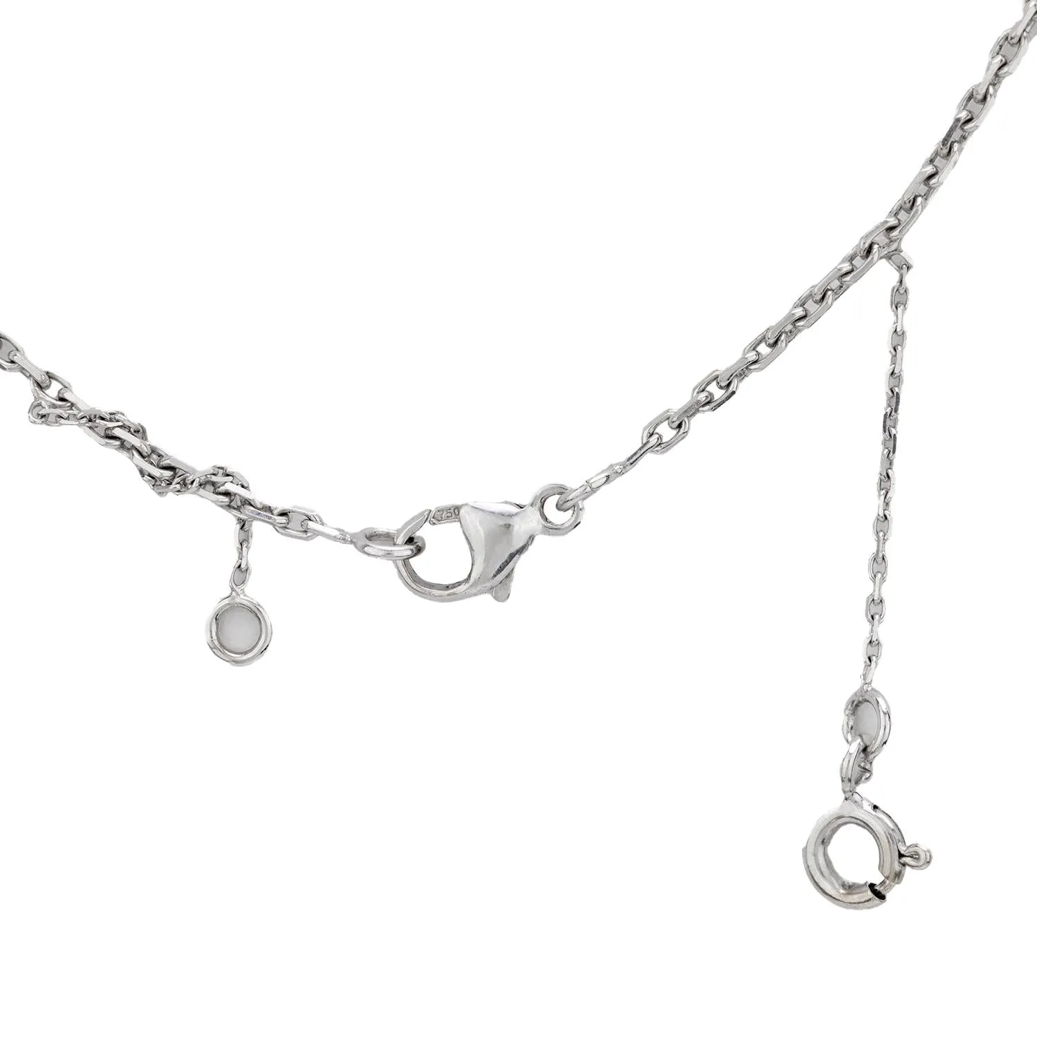 Vintage diamond 18k white gold flower necklace