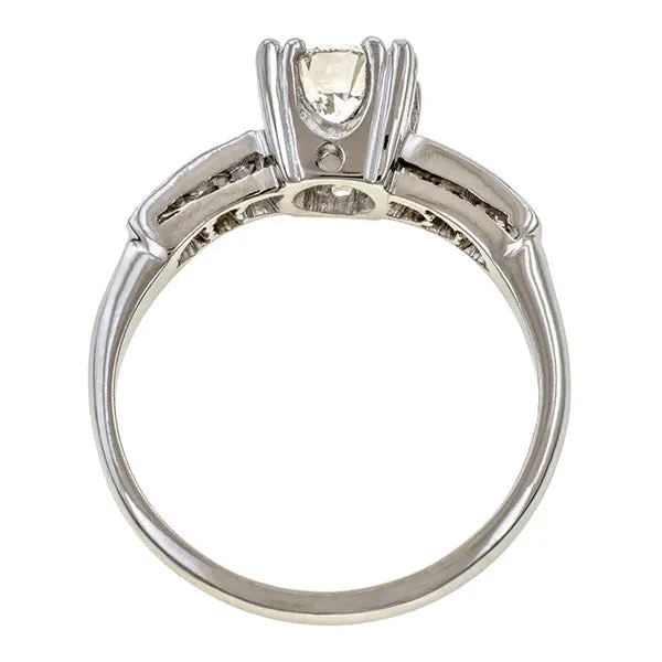 Vintage Engagement Ring, RBC 0.75ct.