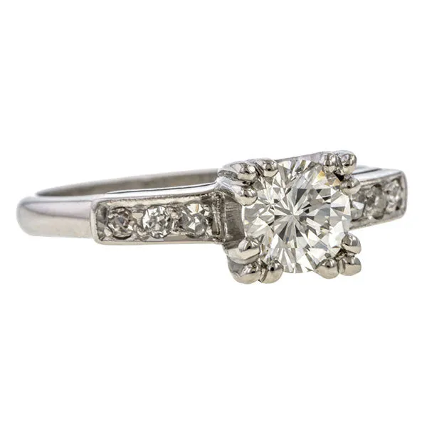 Vintage Engagement Ring, RBC 0.75ct.