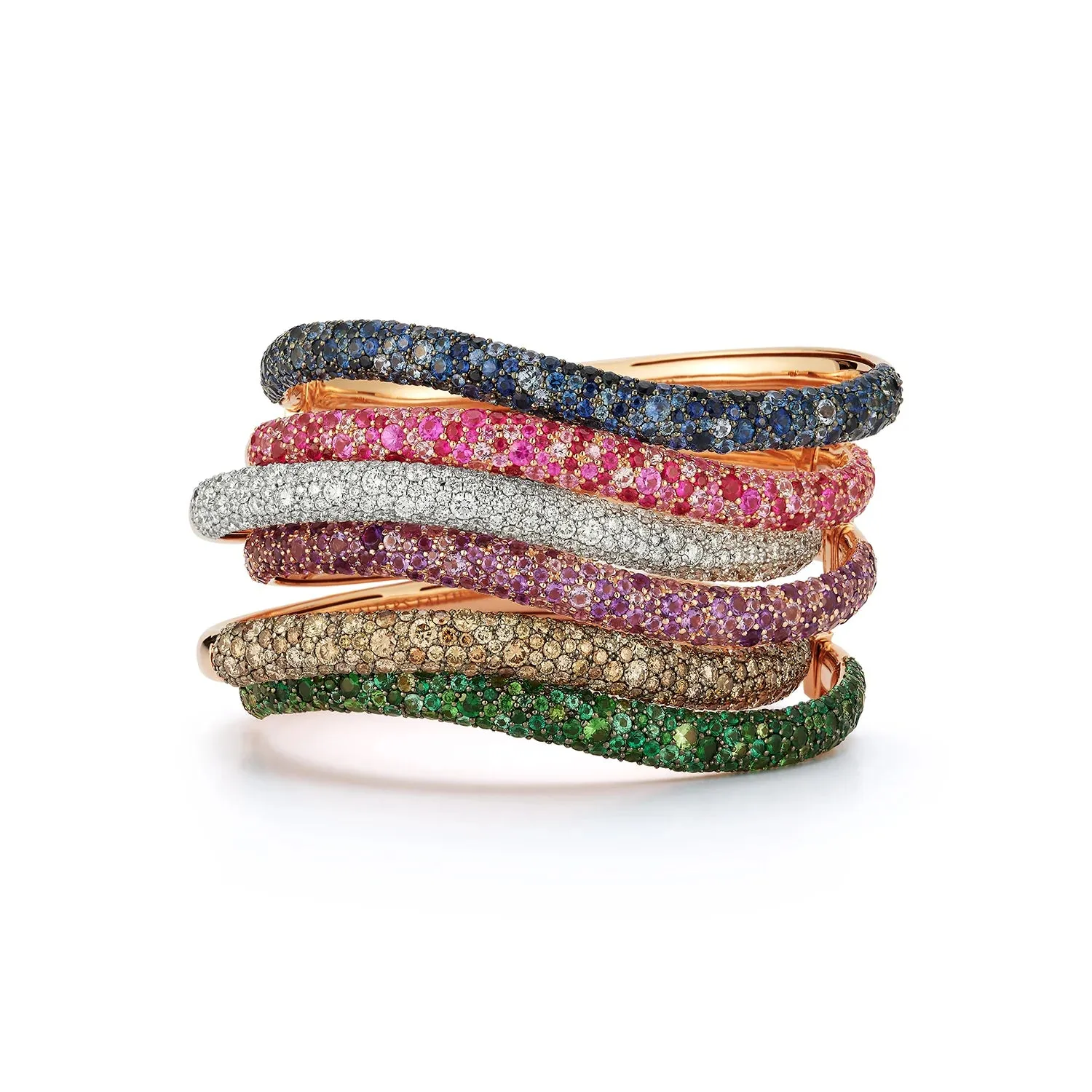 Walters Faith 'JULIAN' Champagne Diamond Wave Bangle Bracelet