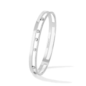 WHITE GOLD DIAMOND BRACELET MOVE ROMANE BANGLE