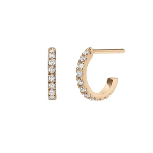 White Light Huggie Hoops
