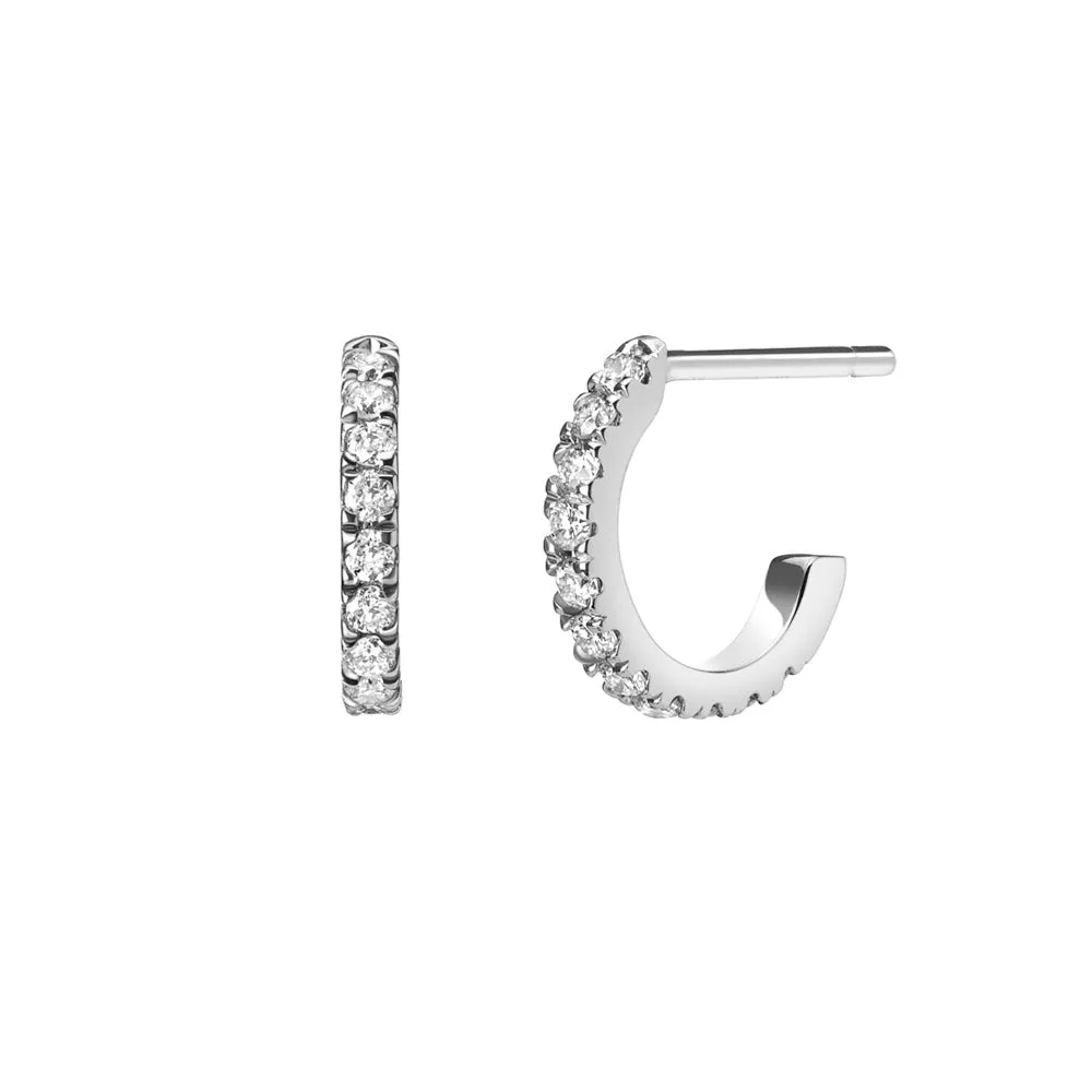 White Light Huggie Hoops