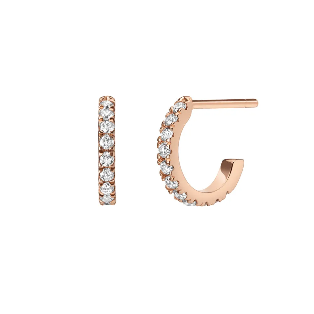 White Light Huggie Hoops