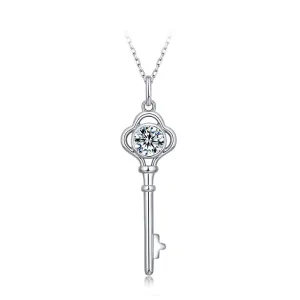 Wholesale Women's  Key Moissanite Pendant Necklace in 925 Sterling Silver