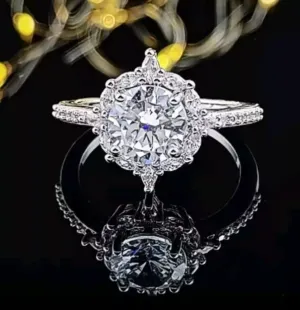 Women Fashion Jewelry Silver Rhinestone Wedding Engagement Ring Free Shipping