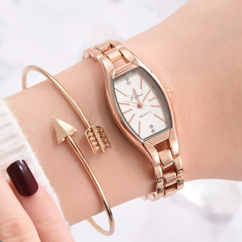 Women's Elegant Chain Bracelet Quartz Watches