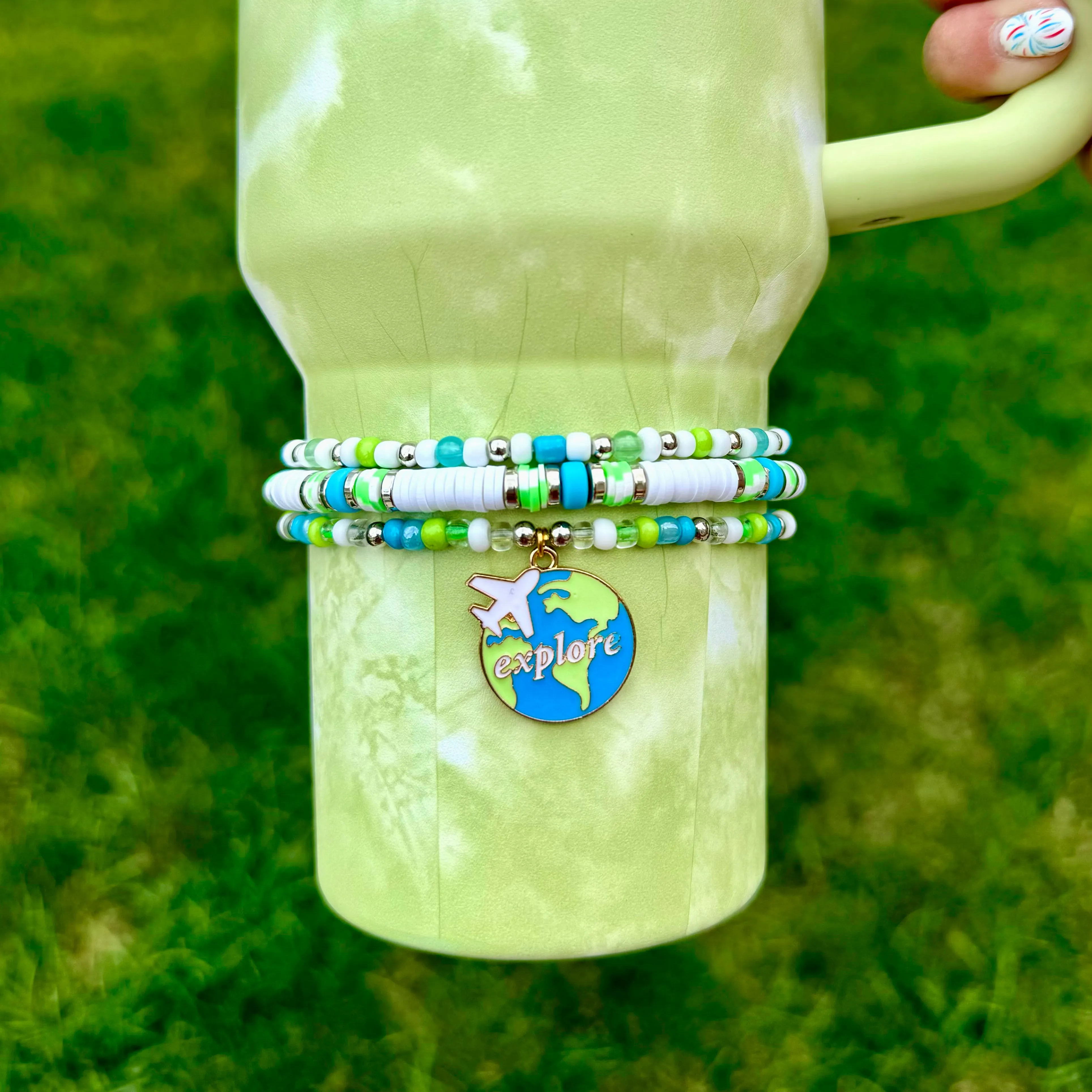 World Traveler Boot Bracelet Stack