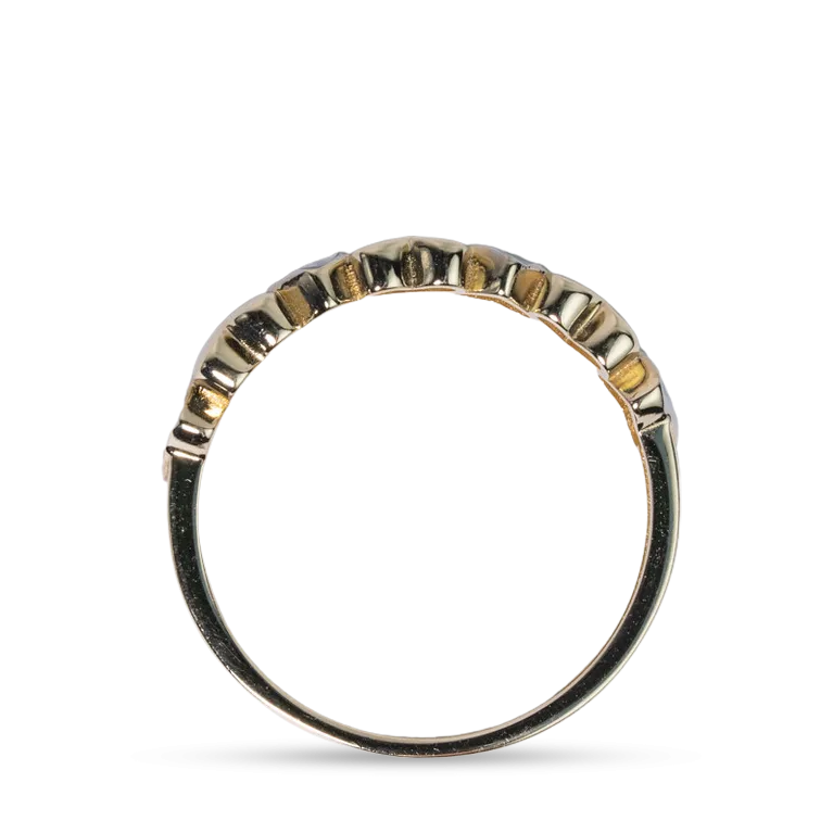Yellow Gold Heart Diamond Cut Ring