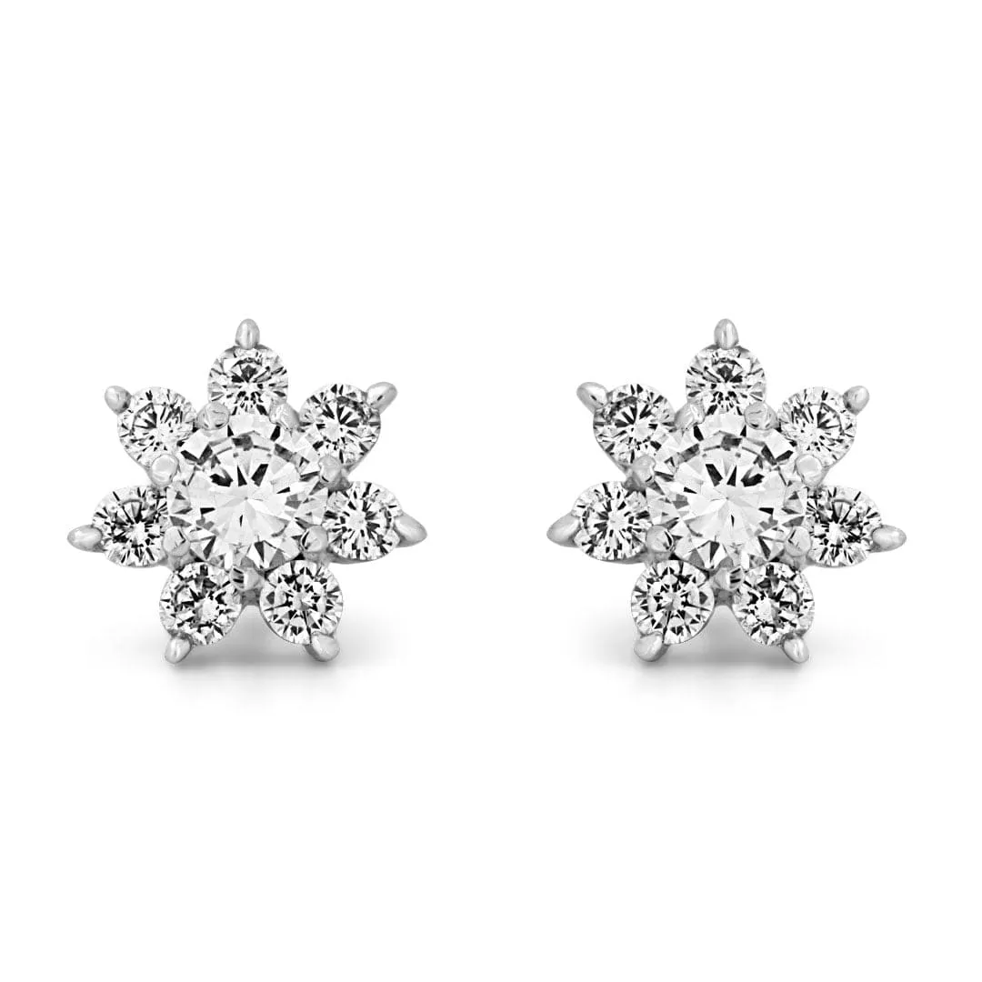 Zarkan Shining Sunflower Silver Earrings