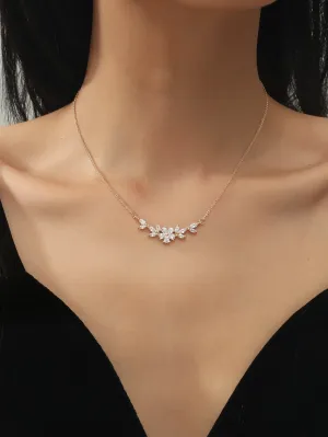 Zircon Decor Necklace - Gold