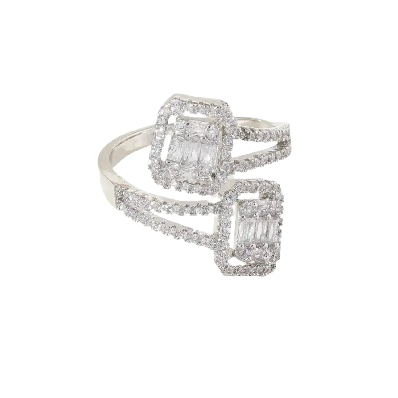 Zircon Wrap All-Fit Ring in Silver