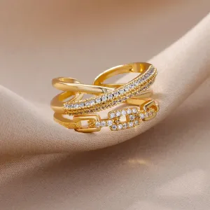 Zirconia Wrap Chain Rings